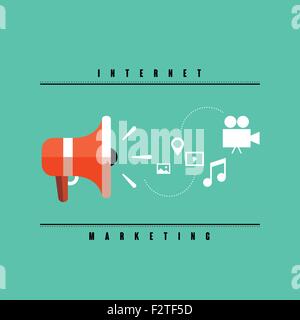 internet marketing concept in flat design style Stock Vector