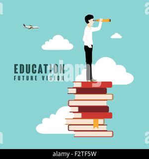 education future vision in flat design style Stock Vector