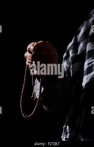 1 indian Adult Man Muslim Bead Worship Stock Photo