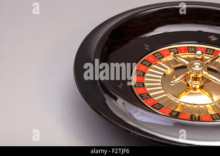 Roulette wheel isolated on gray background Stock Photo