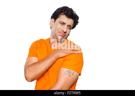 1 indian Adult man Joint shoulder Pain Stock Photo