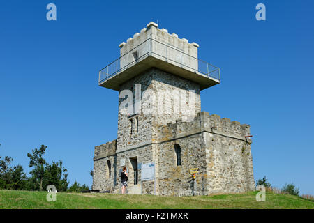 Observation tower at the Geschriebenstein, nature park Geschriebenstein, Kőszeg mountains, Burgenland, Austria Stock Photo