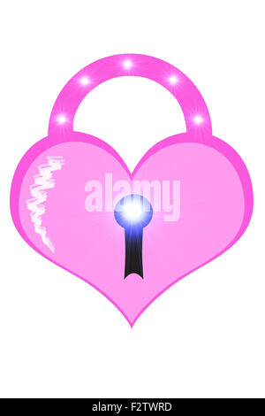 Locked heart isolated on white background Stock Photo - Alamy