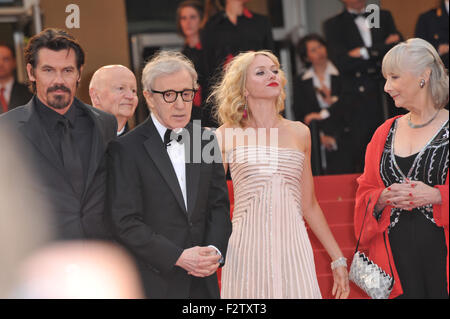 CANNES, FRANCE - MAY 15, 2010: Josh Brolin (left), Woody Allen, Naomi Watts & Gemma Jones at the premiere of their new movie 'You Will Meet A Tall Dark Stranger' at the 63rd Festival de Cannes. Stock Photo
