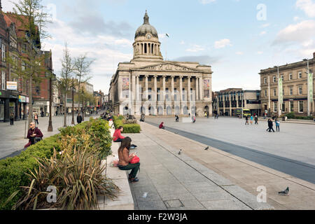 Nottingham Council House and Old Market Square, City of Nottingham, UK Stock Photo