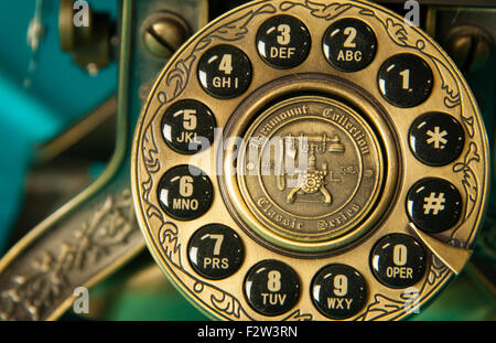 Close up absract of an old fashioned push-button home telephone Stock Photo