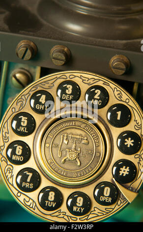 Close up absract of an old fashioned push-button home telephone Stock Photo