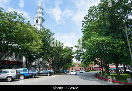 Keene New Hampshire NH downtown city center called Center Green Central Square in village Stock Photo