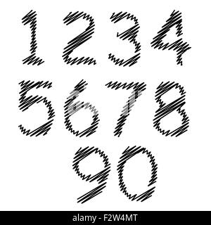 Set of Grunge Numbers Stock Vector