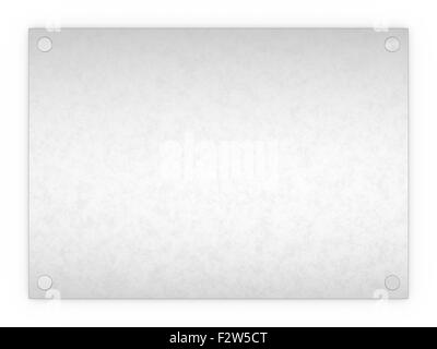 Blank textured metal rectangle sign plaque isolated on a white background. Stock Photo