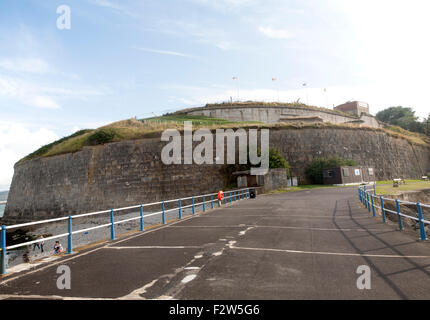 Perimeter defensive walls to Nothe Fort built in 1872 Weymouth, Dorset, England, UK Stock Photo