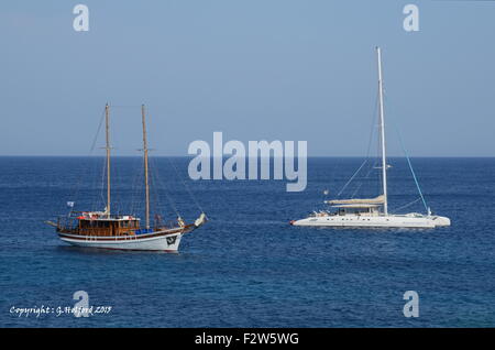 Sailing around the coast of Cyprus Stock Photo