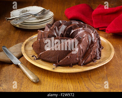 Mississippi mud bundt cake Stock Photo