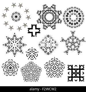 Snowflakes Set, Stock Vector