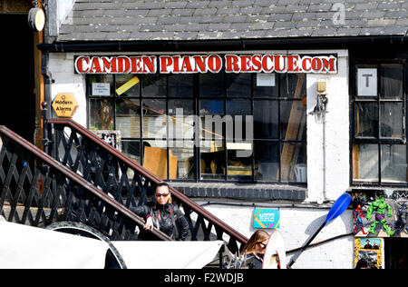 London, England, UK.  Camden Lock Market - Camden Piano Rescue .com company Stock Photo