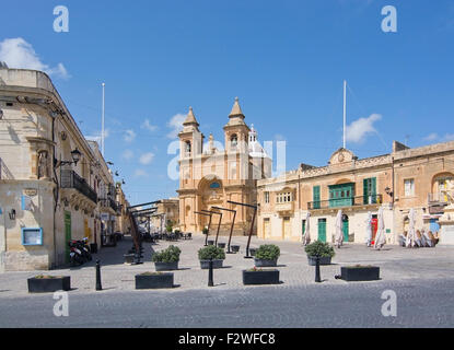 Marsaxlokk Parish Church in baroque style on a sunny day in September 15, 2015 in Marsax Stock Photo