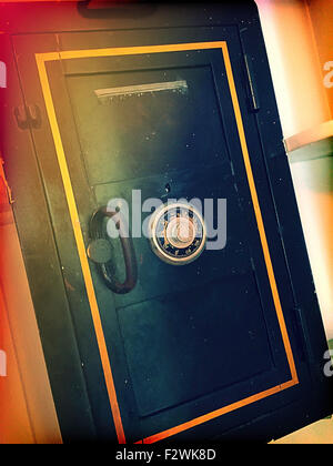 Door of Combination Lock on Vintage Safe Stock Photo