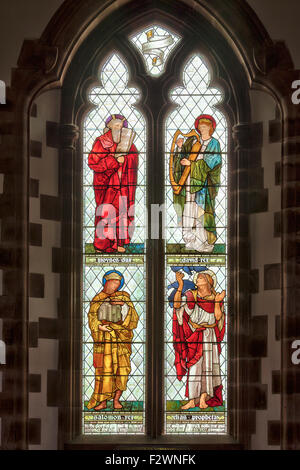 William Morris Stained Glass All Saints Church Sheepy Magna Leicestershire England Uk Stock