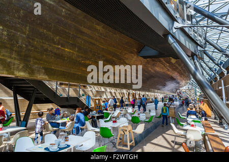 Cafe under the hull of the Cutty Sark, Greenwich, London, England, UK Stock Photo