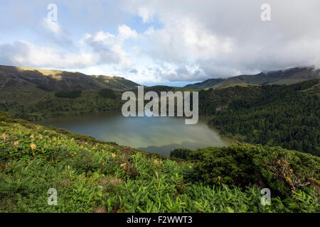 Lagoa Funda das Lajes, Flores Island,  Azores Stock Photo