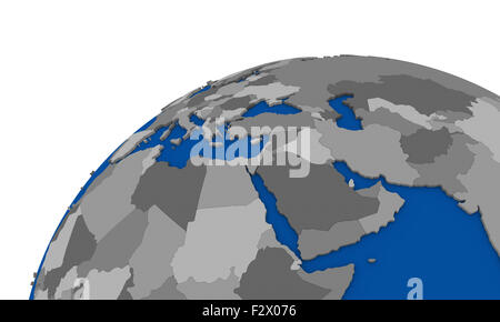 middle east region on globe political map Stock Photo - Alamy