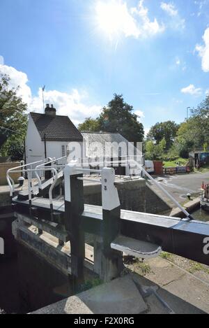 Lock 81 on the Grand Union Canal at Batchworth, Rickmansworth. Stock Photo