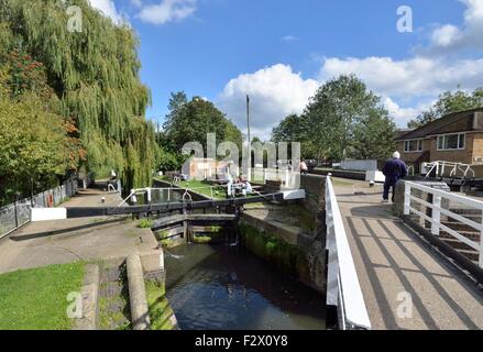 Chess lock on the Grand Union Canal at Batchworth, Rickmansworth. Stock Photo