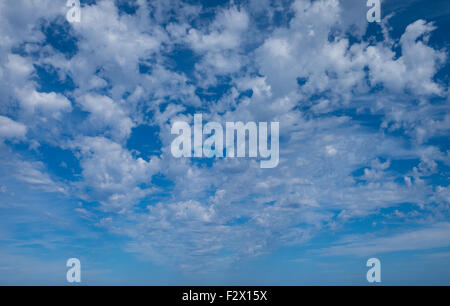 White clouds in a blue summer sky Stock Photo