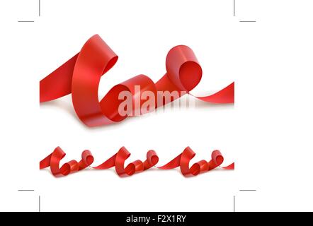 Red festive ribbon seamless vector Stock Vector