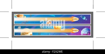 Set of space banners, vector design Stock Vector