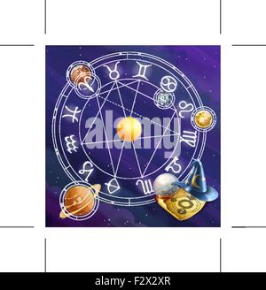Zodiac signs, vector background Stock Vector