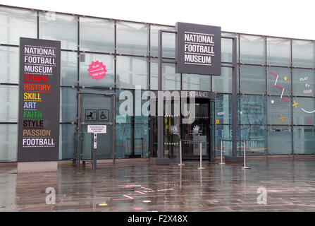 National Football Museum at Manchester in the rain. Stock Photo