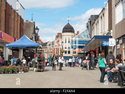 Pedestrianised Market Street, Wellingborough, Northamptonshire, England, United Kingdom Stock Photo