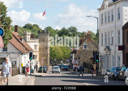 High Street from Market Square, Buckingham, Buckinghamshire, England, United Kingdom Stock Photo