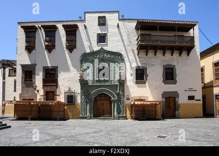 Columbus House, Casa de Colon, Plaza Pilar Nuevo, Las Palmas, Gran Canaria, Canary Islands, Spain Stock Photo