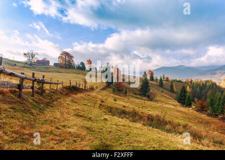Colorful autumn landscape in the Carpathian mountains. Transylvania,Romania. Europe. Stock Photo