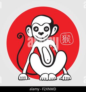 Chinese zodiac Monkey. Stock Vector