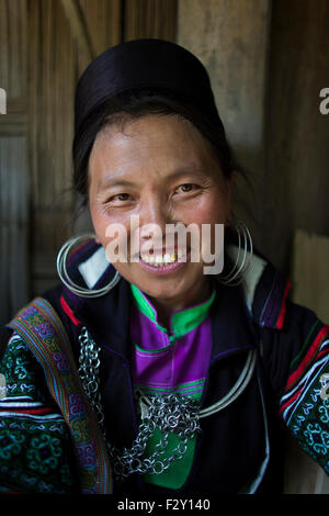Ethnic 'Black Hmong' tribe in Northern Vietnam. Stock Photo