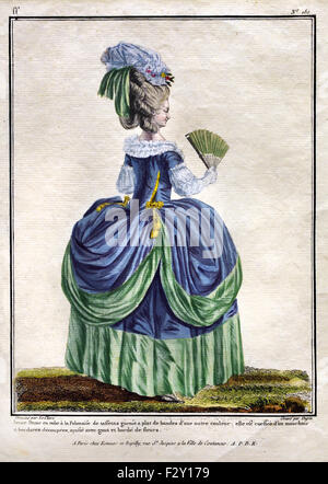Court Lady in a Robe de Cour  1777 Jean Michel Moreau ( 1741 - 1814 ) French Paris   ) Stock Photo