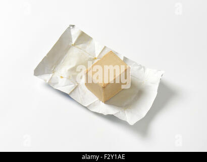 Block of compressed fresh yeast Stock Photo