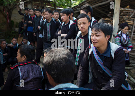 Funeral of a 'Black Hmong' tribe in Northern Vietnam. Stock Photo