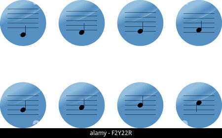 Set of music notes icons. do re mi sol la si. Vector illustration Stock Photo