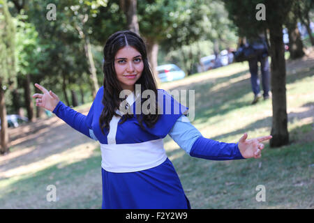 ISTANBUL, TURKEY - AUGUST 16, 2015: A girl in costume during cosplay meetin in Istanbul Yildiz park Stock Photo