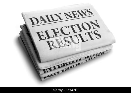 Election results daily newspaper headline Stock Photo
