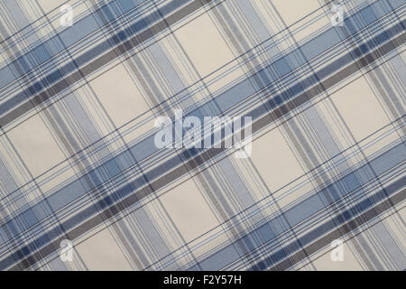 Blue and White Plaid Cloth Background. Stock Photo