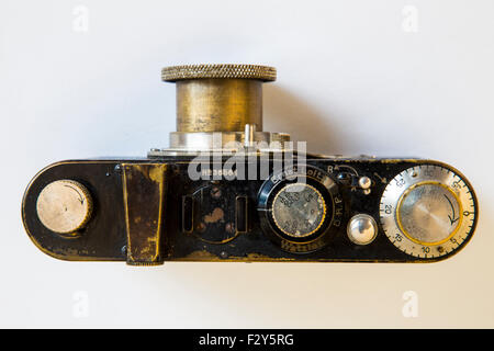This vintage, 35mm Leica Ia camera is a historic icon and has been used for decades by reporters and street photographers Stock Photo
