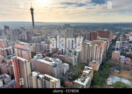 The Hillbrow Tower (JG Strijdom Tower) is a tall tower located in the suburb of Hillbrow in Johannesburg, South Africa. Stock Photo