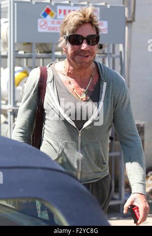 Mickey Rourke goes for lunch at Cafe Roma  Featuring: Mickey Rourke Where: Los Angeles, California, United States When: 25 Jul 2015 Stock Photo