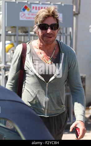 Mickey Rourke goes for lunch at Cafe Roma  Featuring: Mickey Rourke Where: Los Angeles, California, United States When: 25 Jul 2015 Stock Photo