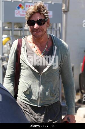 Mickey Rourke goes for lunch at Cafe Roma  Featuring: Mickey Rourke Where: Los Angeles, California, United States When: 25 Jul 2015 Stock Photo